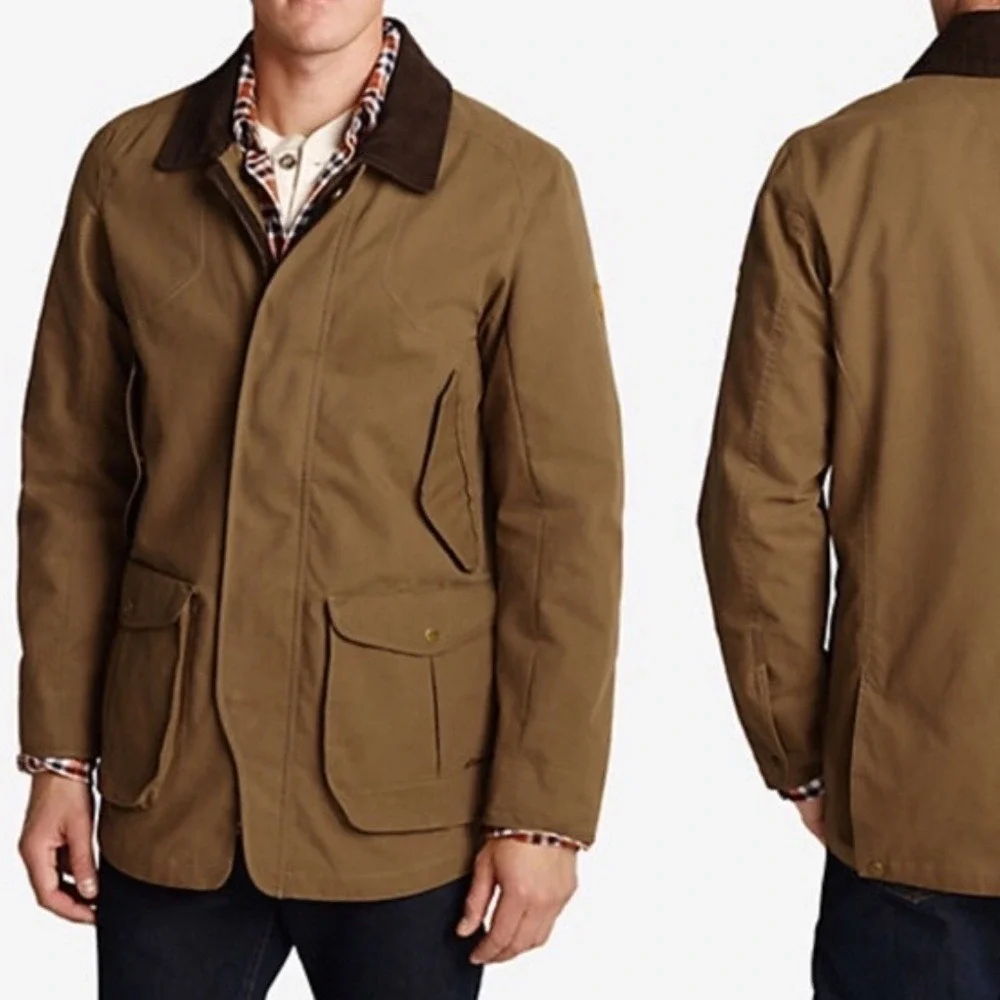 Eddie Bauer Bainbridge Field Barn Jacket Water Resistant Waxed Canvas Coat Large